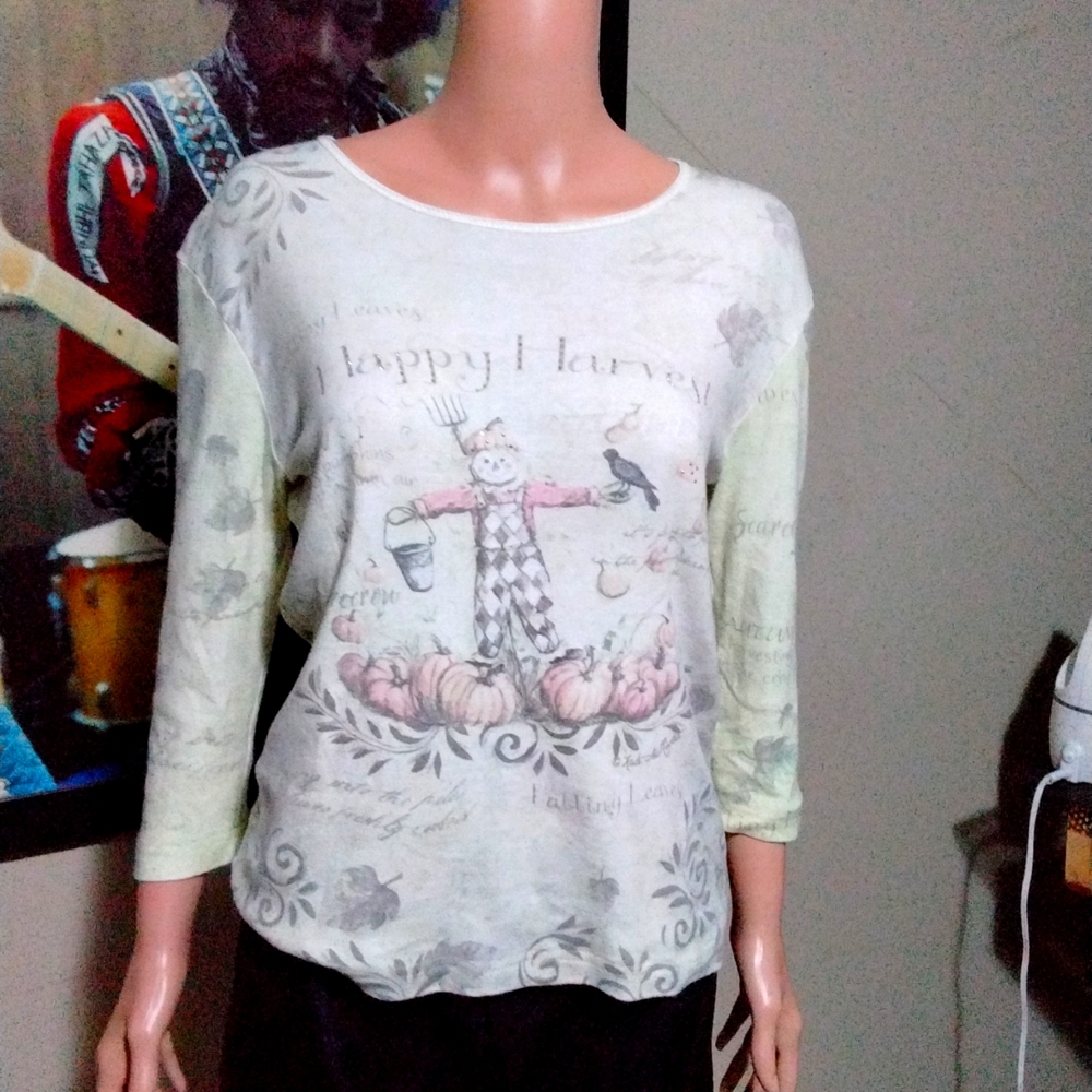 Studio Collection Happy Harvest Fall 3/4 Sleeve Blouse